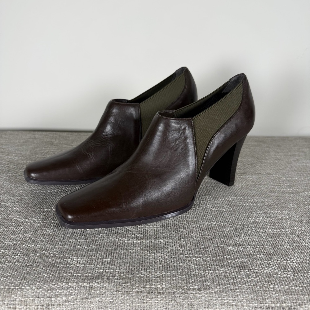 Coup D’ Etat Studio Chocolate Leather Heeled Boots for Women